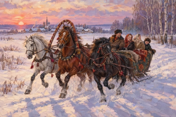 Постер Тройка по снежной целине