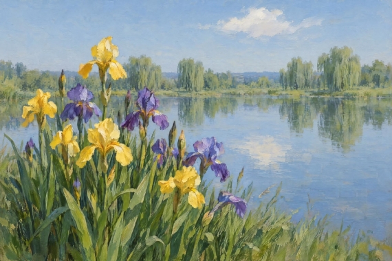 Постер Ирисы у воды