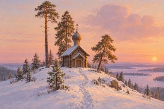 Постер Часовня в соснах