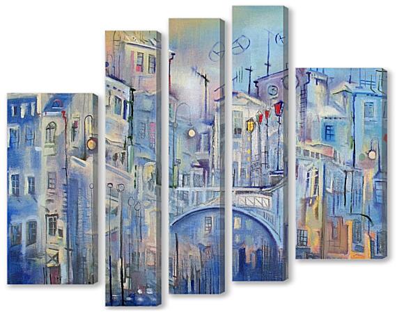 Модульная картина - Голубой город
