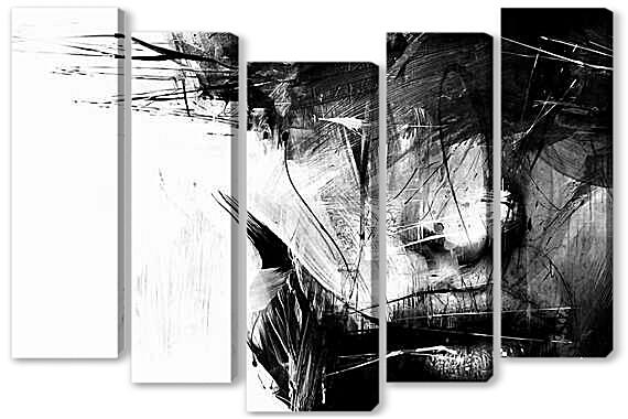 Модульная картина - Лицо чб