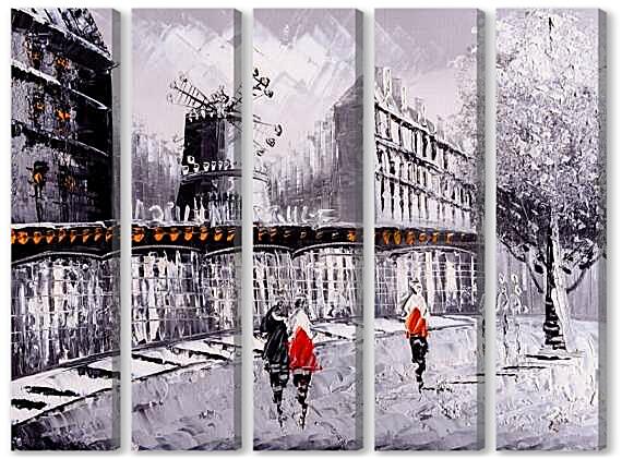 Модульная картина - Париж Мулен Руж