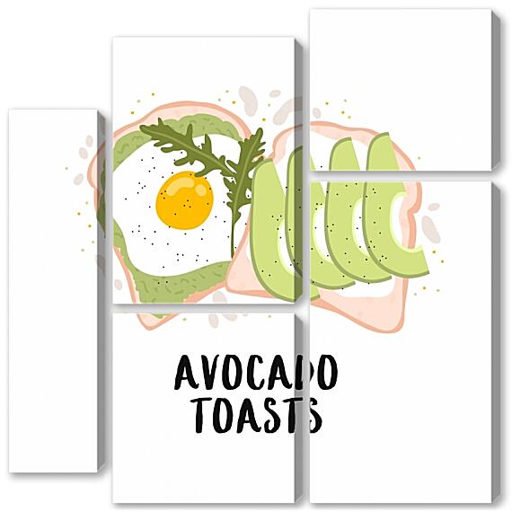 Модульная картина - Тосты с авокадо