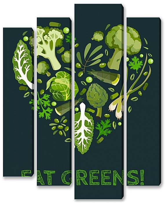 Модульная картина - Ешьте зеленое