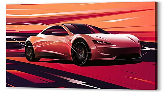 Картина маслом - Sportcar Tesla