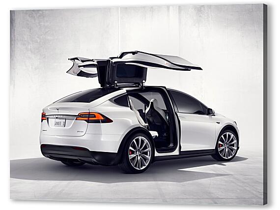 Картина маслом - Tesla Model X Back