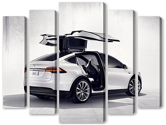Модульная картина - Tesla Model X Back