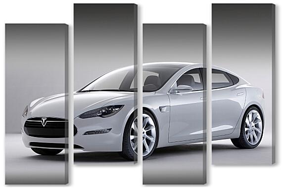 Модульная картина - Tesla S White