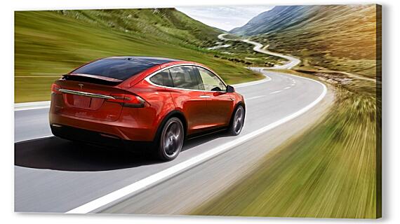 Картина маслом - Tesla на скорости