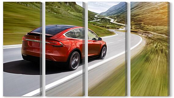 Модульная картина - Tesla на скорости