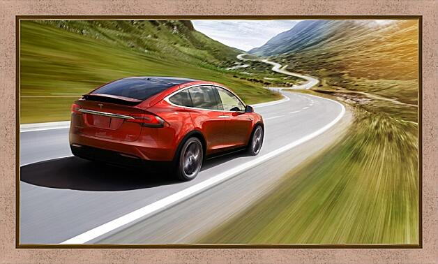 Картина - Tesla на скорости