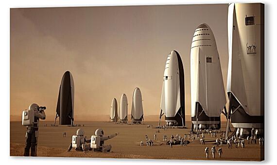 Постер (плакат) - Starship SpaceX
