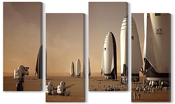 Модульная картина - Starship SpaceX