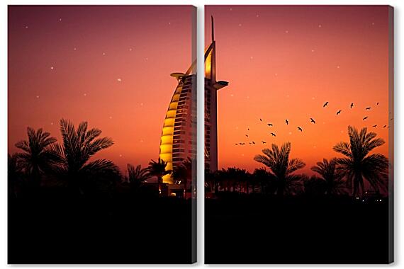 Модульная картина - Закат в Дубае