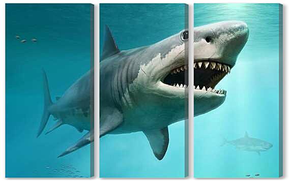 Модульная картина - Акула мегалодон