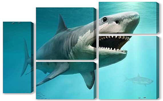 Модульная картина - Акула мегалодон