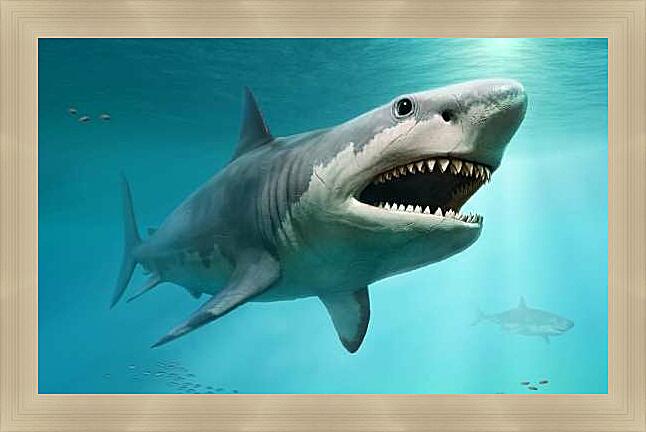 Картина - Акула мегалодон