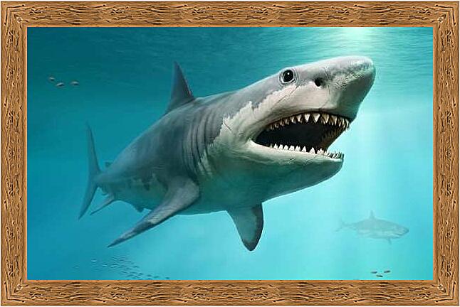 Картина - Акула мегалодон