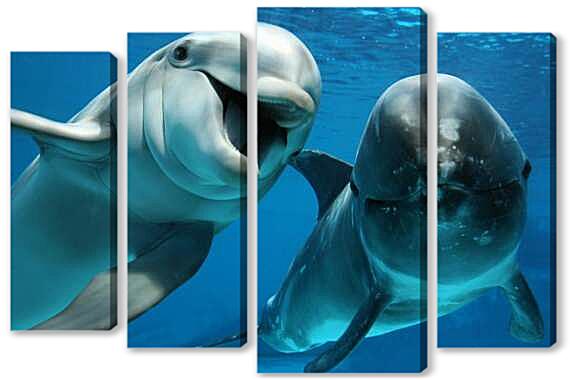 Модульная картина - Белый дельфин