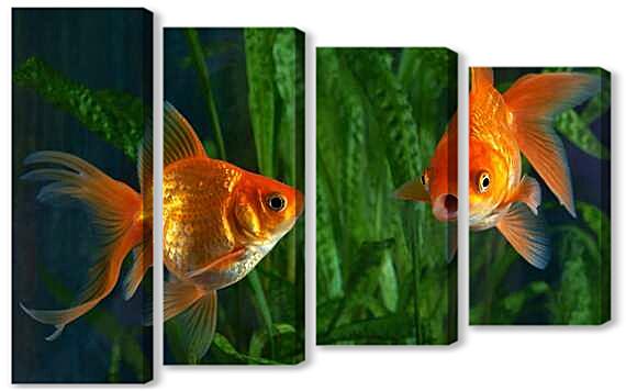 Модульная картина - Золотая рыбка