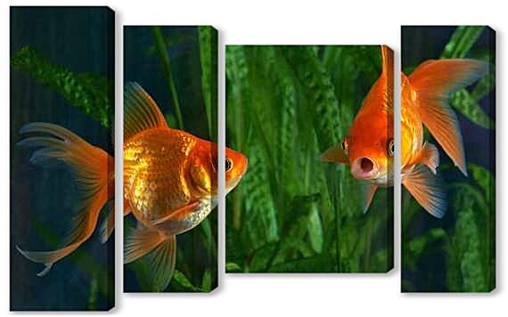 Модульная картина - Золотая рыбка