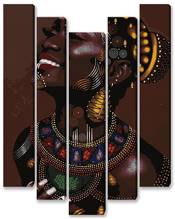 Модульная картина - Африканка