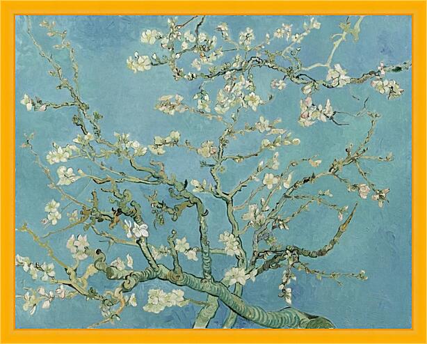 Картина - Цветущие ветки миндаля, Ван Гог