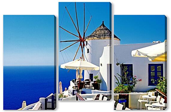 Модульная картина - Санторини мельница