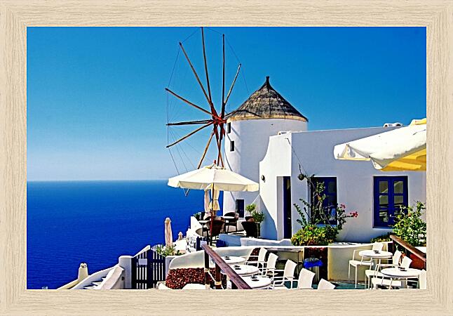 Картина - Санторини мельница