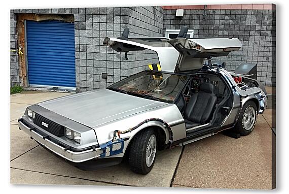 Постер (плакат) - DeLorean машина из будущего