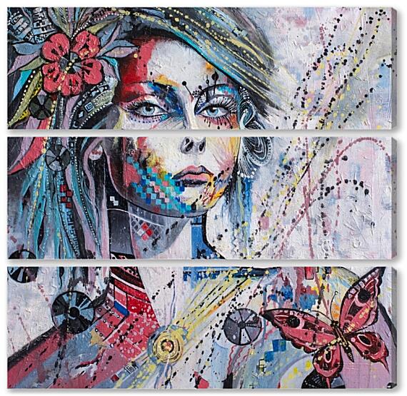 Модульная картина - Цветок в волосах