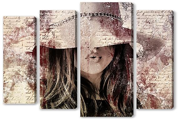 Модульная картина - Цепочка на шляпке