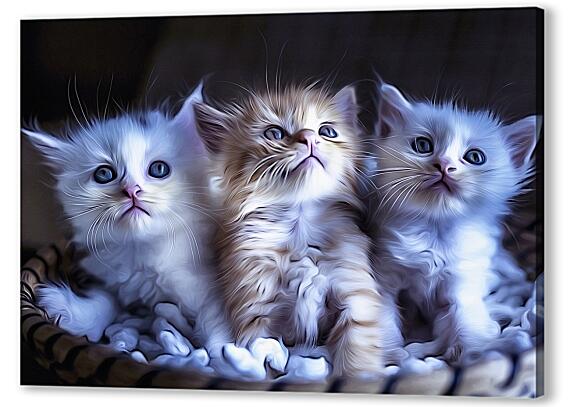 Картина маслом - Три котёнка