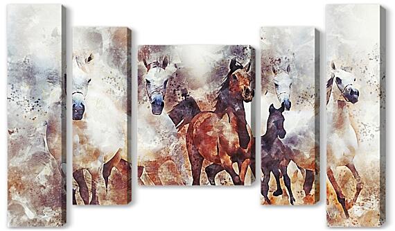 Модульная картина - Лошадки