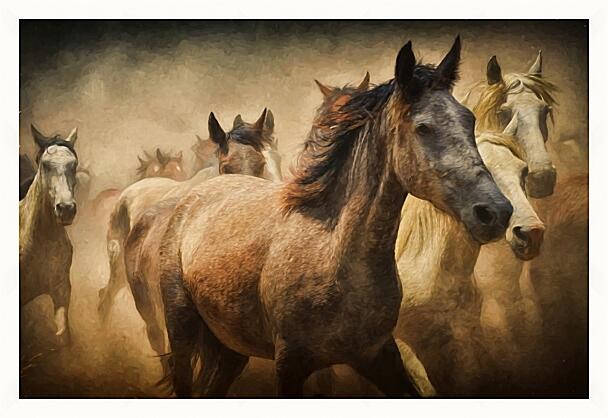 Картина - Табун лошадей