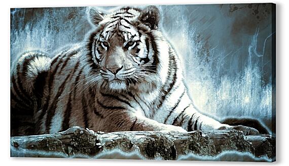 Картина маслом - Тигр отдыхает
