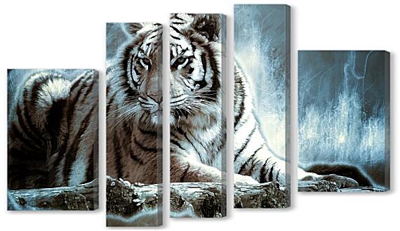 Модульная картина - Тигр отдыхает