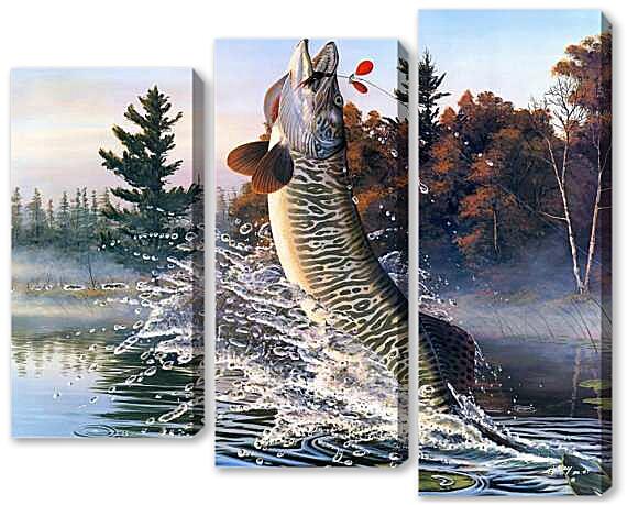 Модульная картина - Щука на вертушку