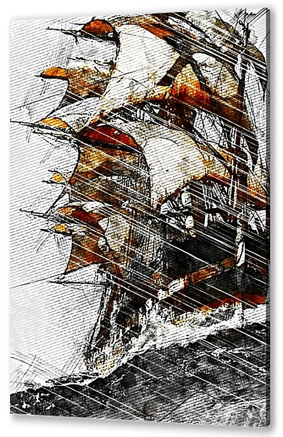 Постер (плакат) - Корабль на волнах