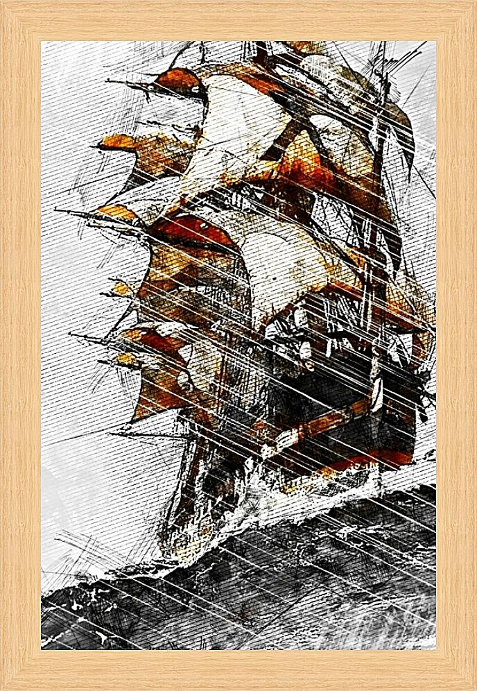 Картина - Корабль на волнах