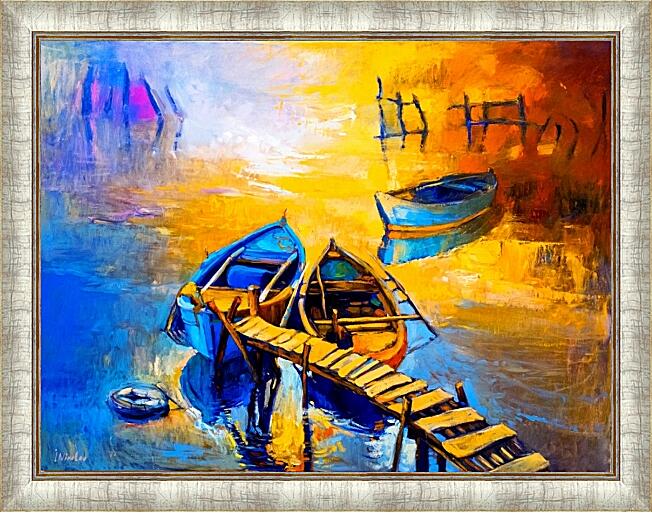 Картина - Мостик и лодки