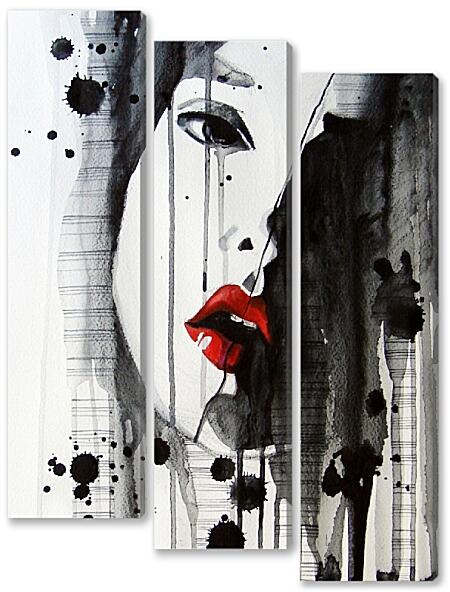 Модульная картина - Красная помада