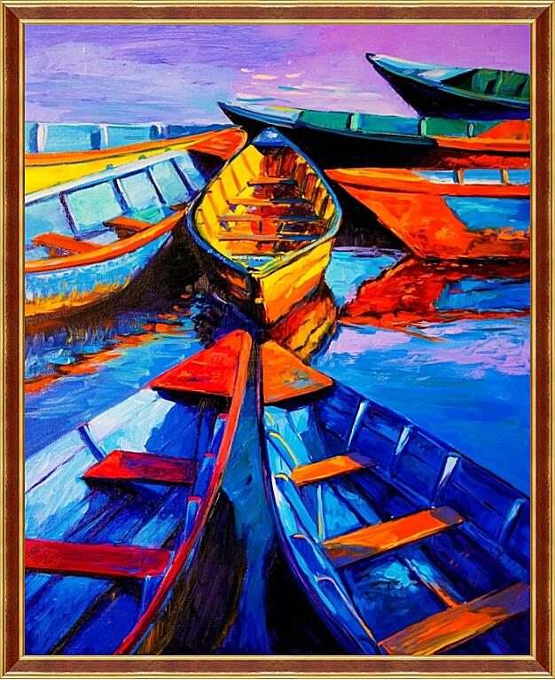 Картина - Яркие лодки