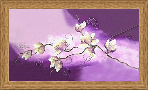 Картина - Белые орхидеи на фиолетовом фоне