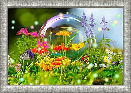 Картина - Бабочки и мыльный пузырь