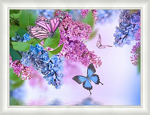 Картина - Сирень и бабочки