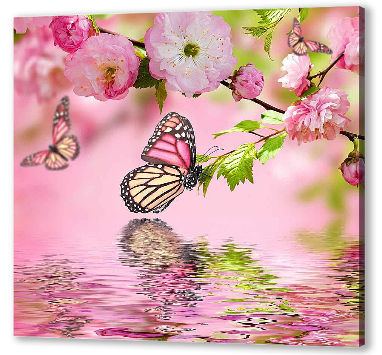 Постер (плакат) - Весенние бабочки 
