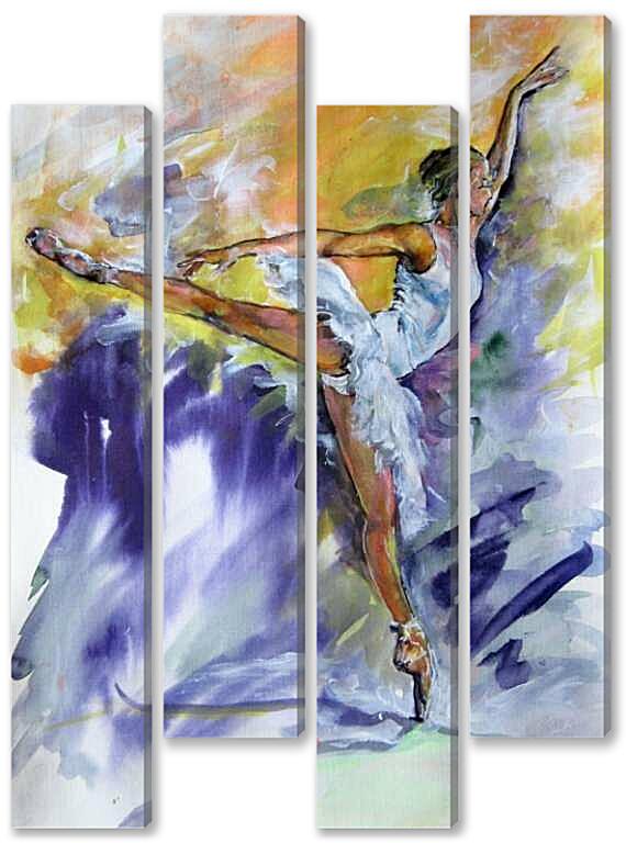 Модульная картина - Балерина в белом
