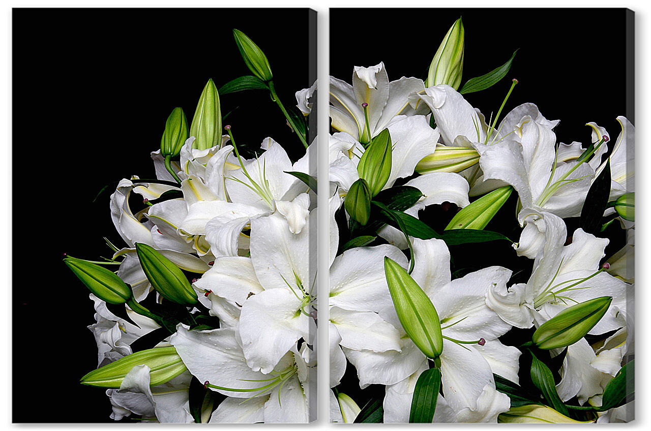 Модульная картина - букет белых лилий 
