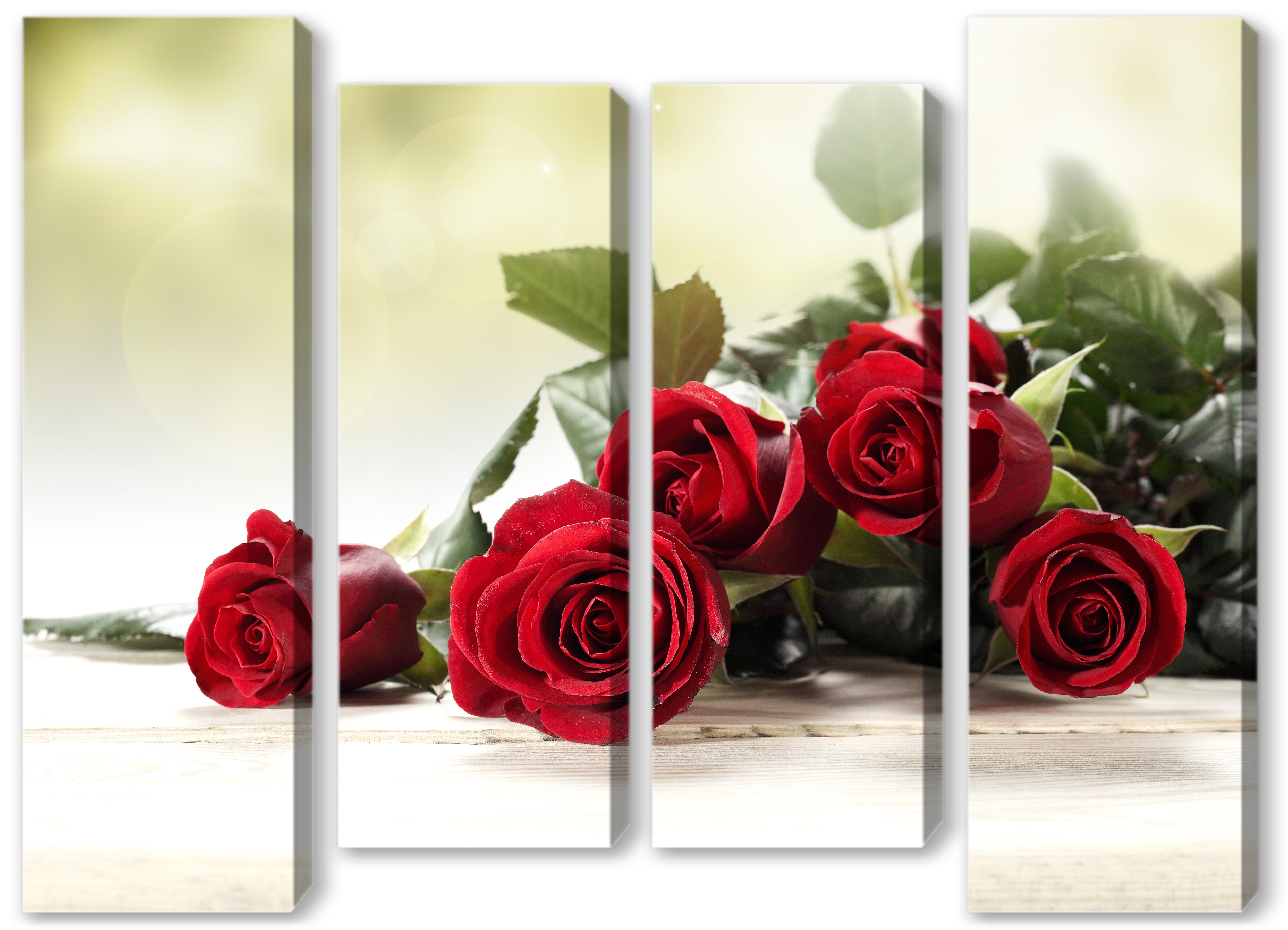 Модульная картина - Красные розы 
